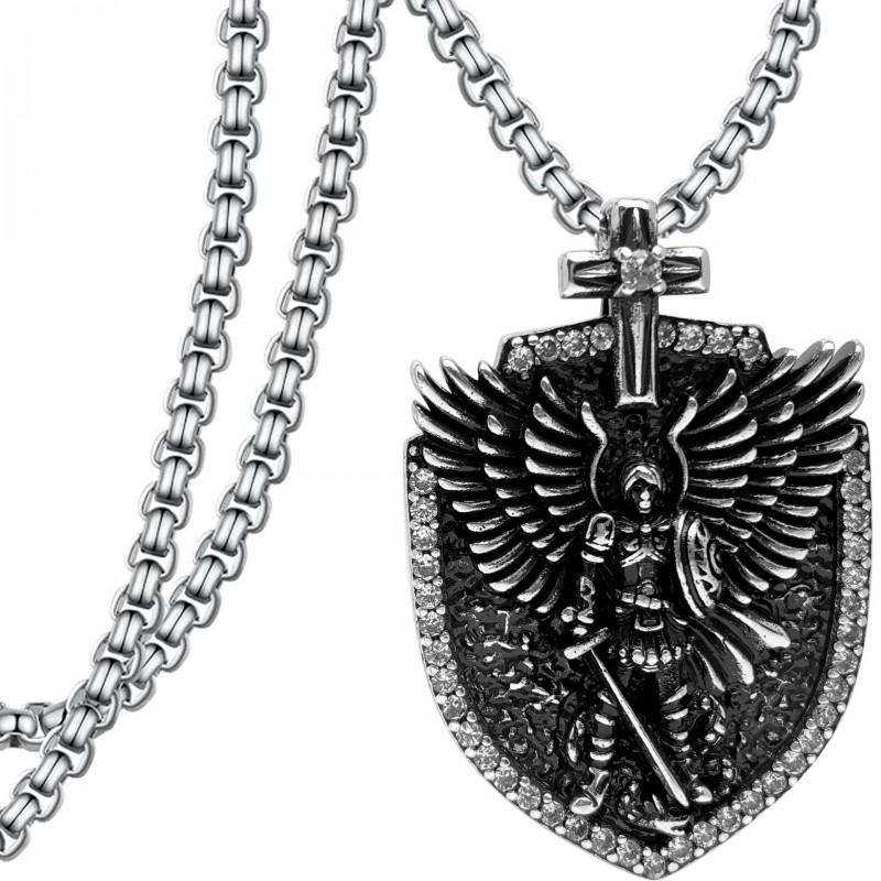 Dark Gothic Angel Wing Pendant Necklace Copper Electroplated Pearl Chain Vintage Chic Jewelry Women KNN-1229