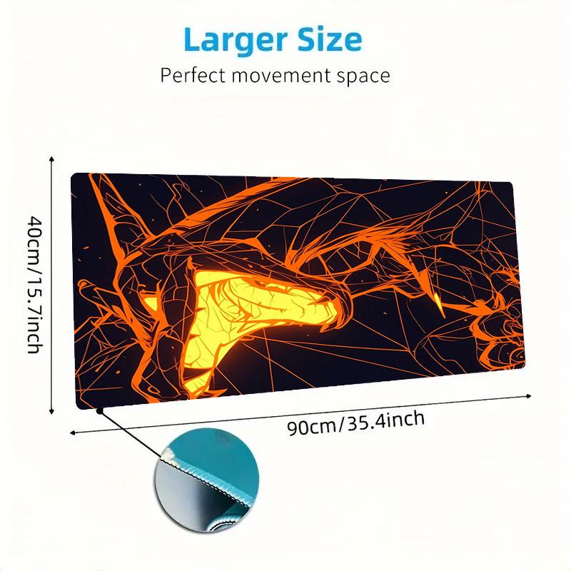 Charmander Mouse Pad, Large Gaming Desk Mat, Non-slip XXL Mousepad for Laptop & Tablet, Mini PC Playmat with Stitched Edges