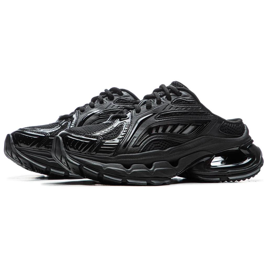 Li Ning Lijun BOW Pantoletten Mode Bequem Trendig Vielseitig Geschlossene Zehen Hausschuhe Damen Hausschuhe Schwarz AZGU184-3