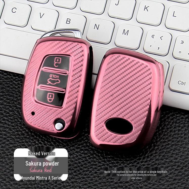 Hyundai Mistra Carbon Fiber Pattern TPU Car Key Cover