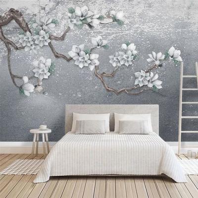 3D-Fototapete, handgemalt, Magnolien-Blumen-Foto, Wandmalereien, Wohnzimmer, Schlafzimmer, Sofa, Hintergrund, Wandmalereien, Wohnkultur