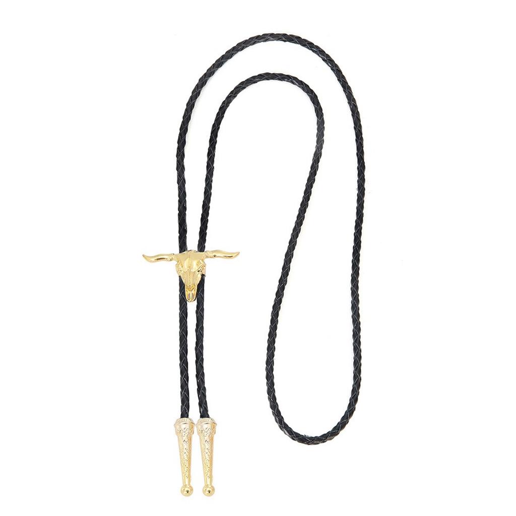 Western Cowboy Bolo Tie Bull Necktie Necklace Costume for Sweater American Bolo Tie Western Jewelry