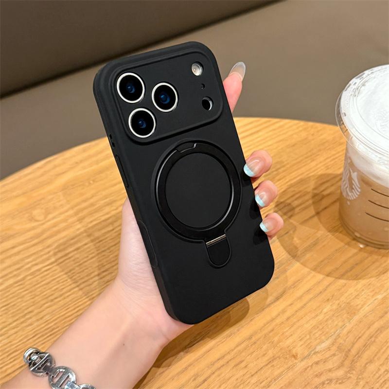 Luxury Liquid Soft Silicone Ring Stand Holder Magnetic For Magsafe Cases For iPhone 17 16 15 14 Plus 13 12 Pro Max 11 Air Cover