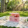This Plastic Rattan House-shaped Basket, With A Lid And Folding Handle, Is Perfect For Picnics, Easter, Tidying Up, And Other Occasions.