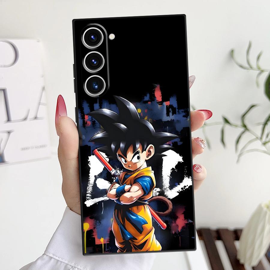 Schwarze Weiche Handyhülle für Samsung Galaxy S20 S23 Ultra S24 Plus S21 FE S25 Edge Dragon Ball Goten Goku