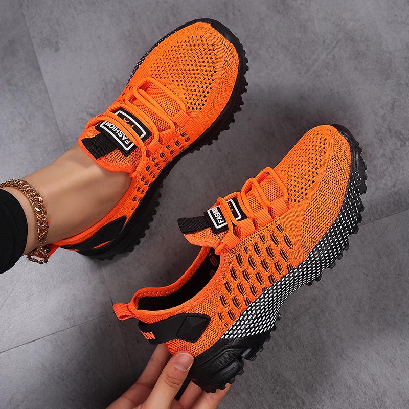 Breathable Mesh Hollow Running Shoes: Trendy Unisex Casual Sports Sneakers for Men and Women