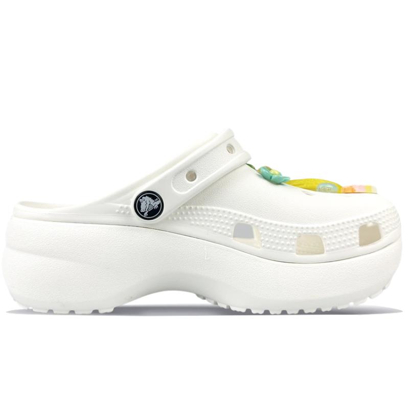 Crocs Classic Platform Clog BNK Sour Lemon Dream Star Sweet Cool Gift Box Hole Shoes Women's Green and White