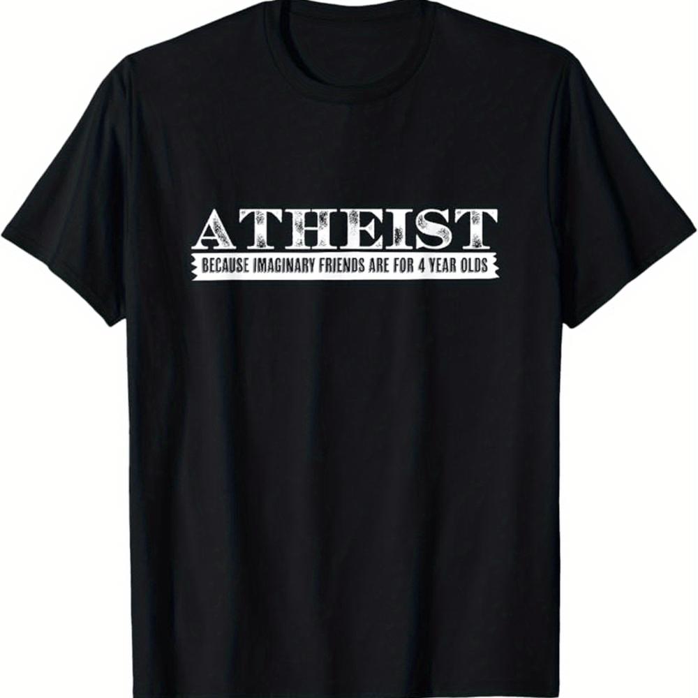 Men S Atheist Graphic Tee A Bold Statement for Non-Believers Made From Heavyweight 100% This Black T-Shirt Features S разноцветный