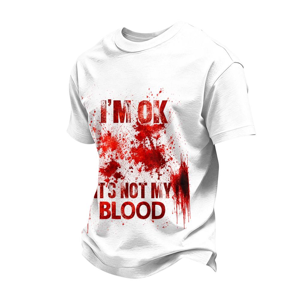 Men's Short Sleeve Halloween Print T-Shirt Casual Fashion Top