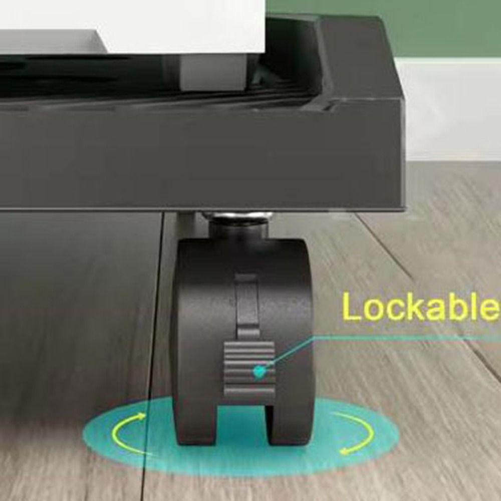 Lockable Mobile CPU Stand Black CPU Stand PC Accessories Computer Tower Stand  Office