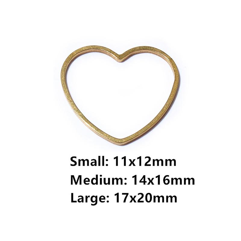 20pcs Moon Star Drop Heart Small Charms Gold Stainless Steel Pendant Open Bezels Hollow Frame Mold Bezel DIY Jewelry Making