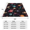 Flannel Throw Blanket Solar System Space Planets Universe Warm Plush Blankets Soft Bedspread for Bed Living Room Home Picnic