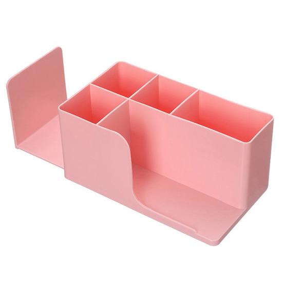 

Настольный ящик для хранения, выдвижной ящик с несколькими отделениями, косметические канцелярские принадлежности, классификационный чехол для организации, держатель для книг для дома и офиса розовый