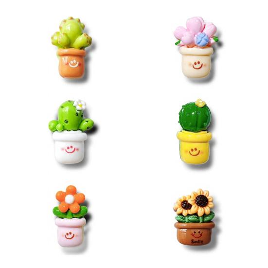 

6/12Pcs Cartoon Potted Plants Refrigerator Magnet 3D Resin Succulents Fridge Magnet Memo Notes Photo Holder Home Kitchen Office Decoration 6pcs