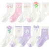 5 Pairs Cotton Childrens Mesh Socks Soft Thin Summer Sock Kids Baby Candy Sock Girls Breathable Flower Casual Cute Socken