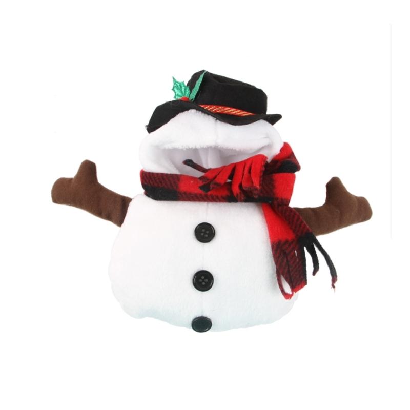 

Festives Dog Snowmen Suit Fleece Lined Winter Clothing With Hat Scarf For 5 15kg Pet Holiday Celebration L
