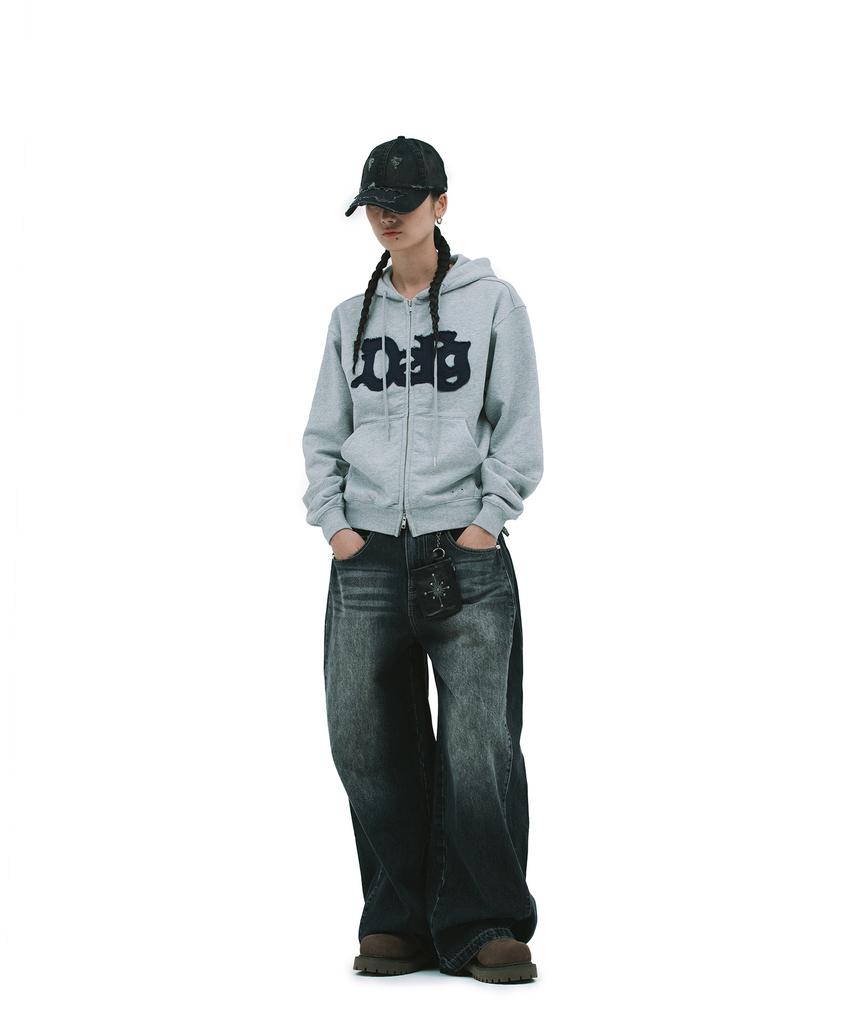 Depeugameoncheu Cat Blush Wide Pants [Black Denim]