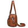 2025 New Women's Handbag Casual Commuter Multi Pocket Single Shoulder Middle Aged Mom's Bag Soft Leather Versatile Crossbody Bag