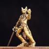 Brass Swordsman Cat/Goat Dwarf/Suit Dog Small Statue Retro Characters Warrior Miniatures Figurines Desktop Decorations Crafts