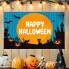 Halloween Banner Happy Halloween Tapestry Horror Cat Bloody Print Yard Party Wall Hanging Decor Flag