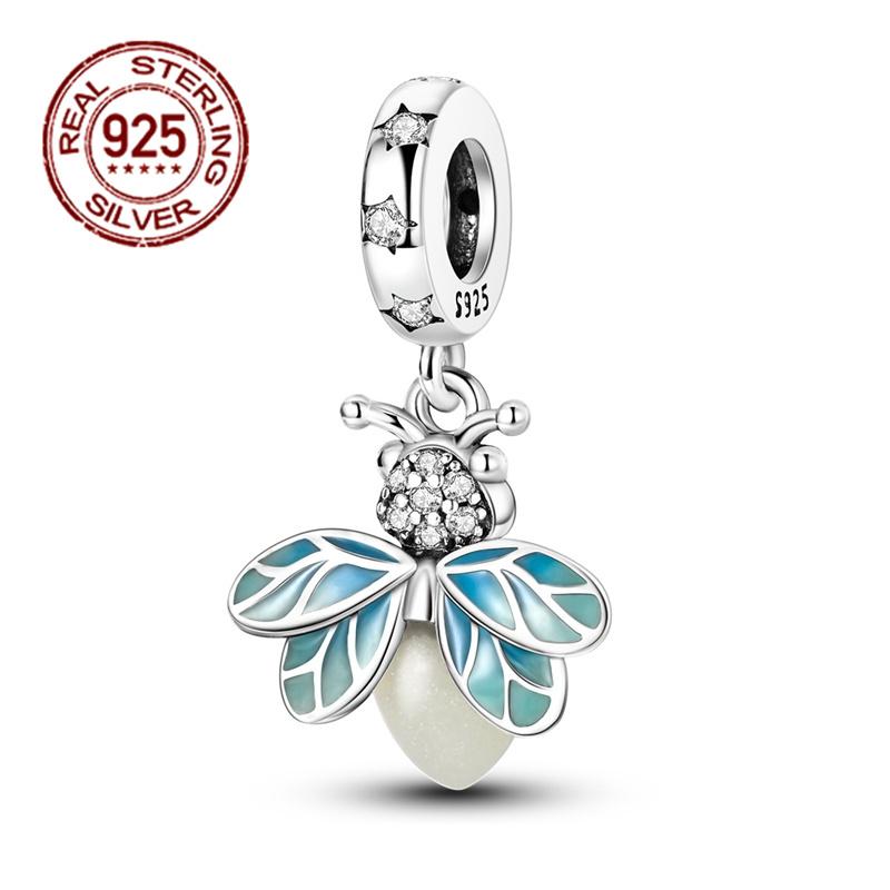 Fashion S925 Silver Pendant Firefly Pendant Cute Bear Beads Suitable For 3MM Original Bracelet Women Jewelry Gifts
