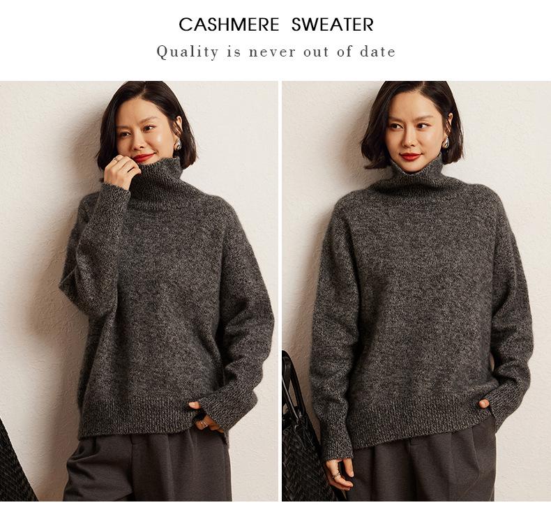 Cozy Cashmere Turtleneck Sweater: Soft, Thick Knit for Autumn & Winter