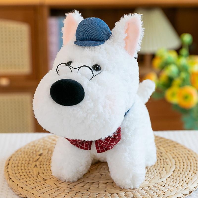Highland Dog West Plush Doll With Realistic Design Fluffy Healing Doll Cotton Pp