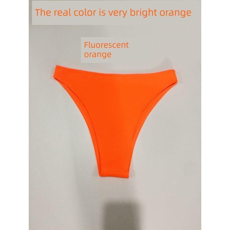 

Foreign Color All-Match Low-Waist Ultra-High T-Shaped Shorts Fluorescent orange L