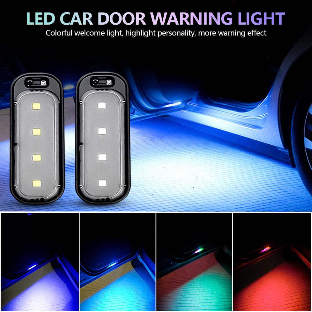 Wireless RGB Car Door Welcome Light Auto LED Decoration Ambient Lamps USB Charging Door Light Safety Anti-collision Signal Lamp