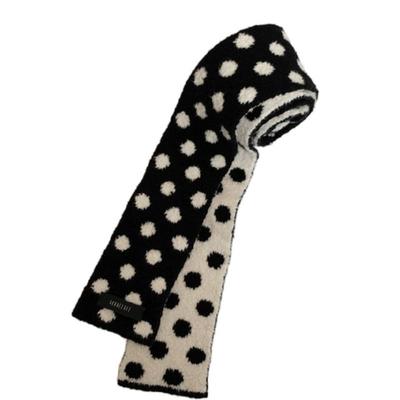 COOKEESEE DOT dwukolorowy szalik (Kość słoniowa/Czarny)