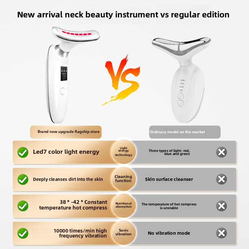 Nouveau Produit Atténuer les Plis Nasogéniens Rides du Cou Lift Instrument de Beauté à Lumière Colorée Faciale Domestique Raffermissant et Introduisant Instrument de Beauté du Cou