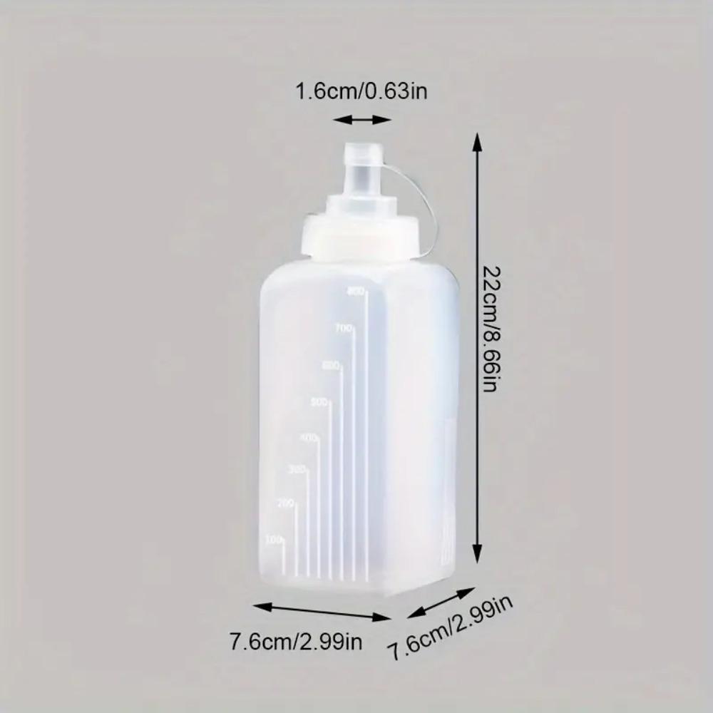 800ml Condiment Squeeze Bottles with Scale Condiment Dispenser Dressing Bottle Sauce Bottles Salad