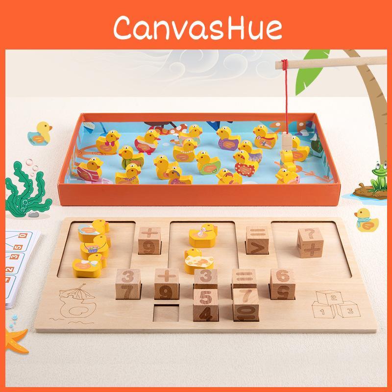 Magnetic Wooden Duck Catching Toy For Kids Learning Arithmetic And Gift Colors