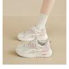 Women's Pink White Chunky Sneakers Breathable Mesh Lace-up Platform Casual Walking Shoes
