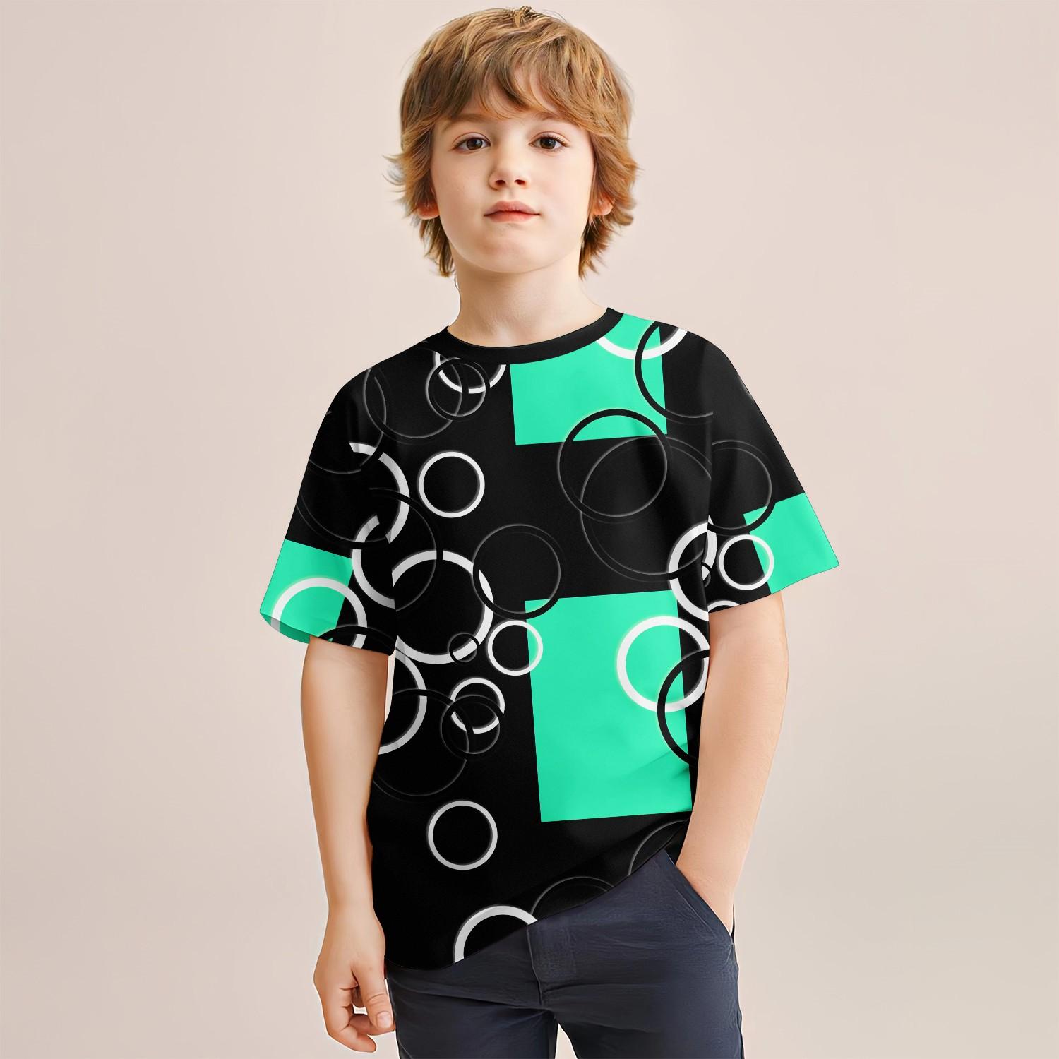 

Новая летняя детская одежда, футболка с короткими рукавами и 3D-принтом, наполненная пузырьками, повседневные дышащие спортивные топы для мальчиков 4–14 лет 150CM