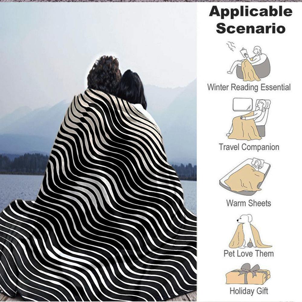 1pc Zigzag Mona Lisa Pattern Blanket Soft All Season Throw with Vibrant Design, Perfect for Home, Travel, and Gifts, Ideal for Naps and Camping