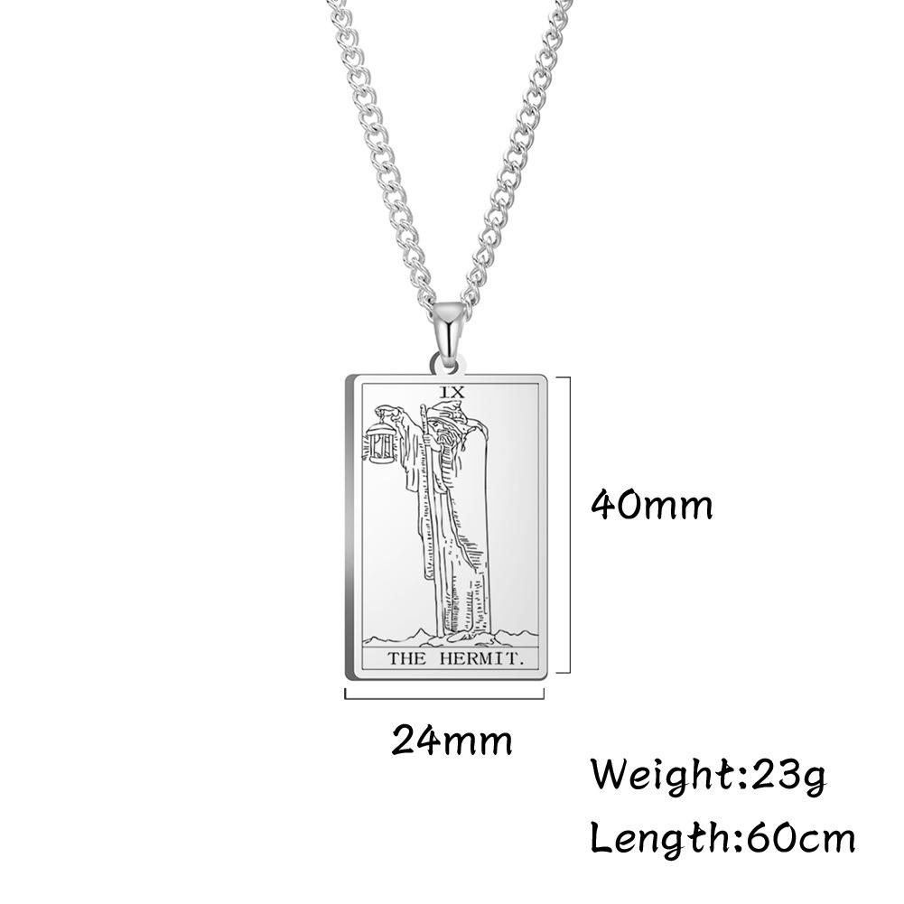 Titanium Steel Taro Brand Pendant Necklace For Men And Women, 22 Fashionable And Simple Square Shaped Jewelry Accessories