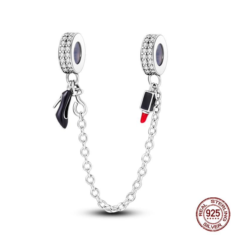 100% Copper High Heels Lipstick Lifestyle Collection Charm Beads For Brand Original Bracelet Diy Jewelry