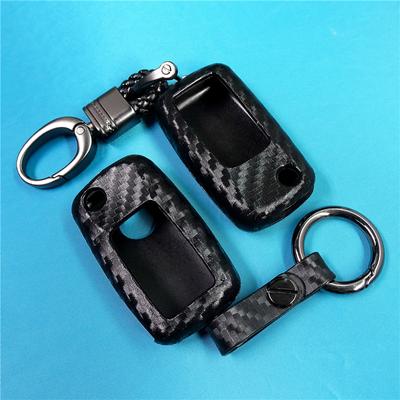 Car Styling Auto Key Shell Case Cover per Volkswagen Polo Tiguan VW Passat per Skoda Cover Car-Styling Accessori in fibra di carbonio