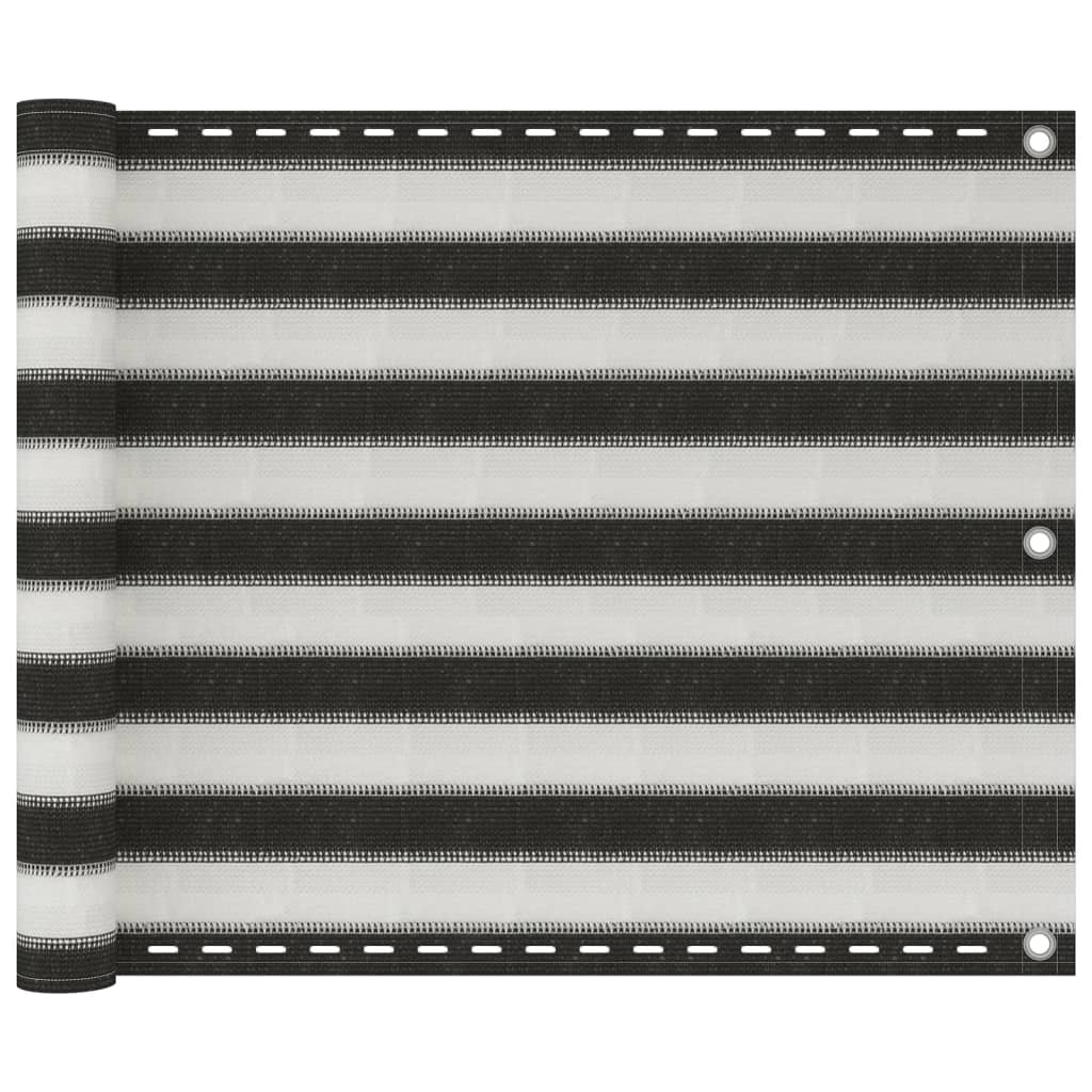 Balcony Privacy Screen HDPE 75x400 Cm Anthracite and White