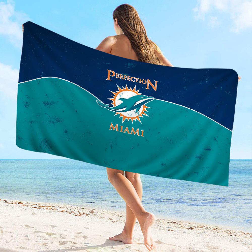 M-Miami D-Dolphins Towel Microfiber Beach Towel Absorbent Quick Dry Soft Yoga Swimming Resort Mountain Climbing Towel
