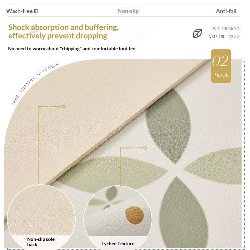 Carpet for Kitchen Waterproof Floor Mat Pvc Leather Long Non-slip Foot Mats Minimalist Home Decoration Balcony Rug Alfombra