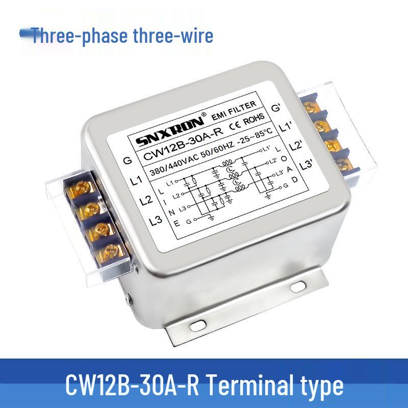 EMI 3-Phase 380V AC Filter CW12B Series with Rail-Mount Interference Purification