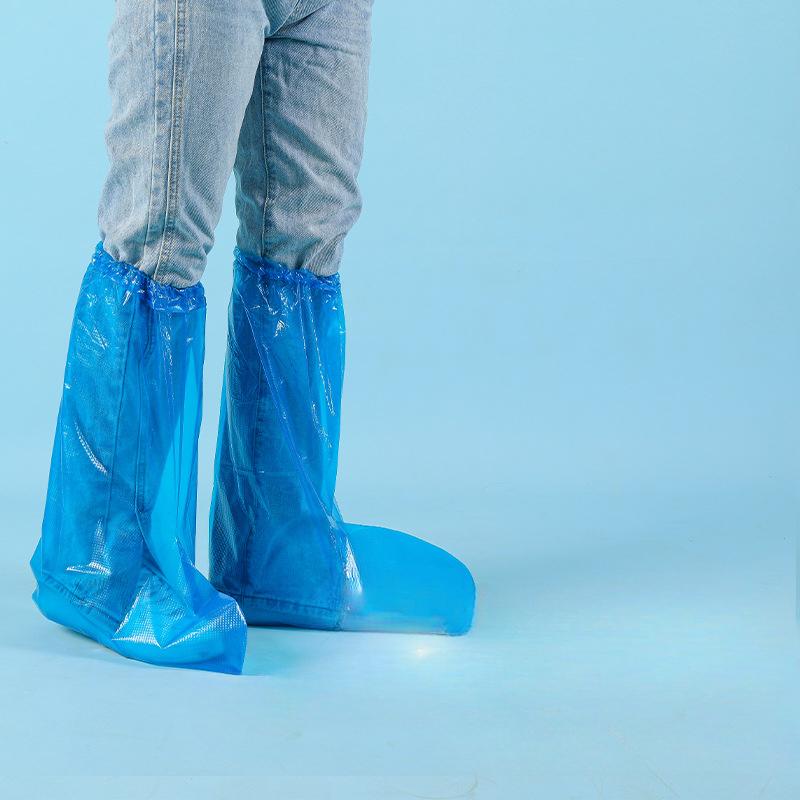 Einweg-Überschuhe aus Kunststoff Wasserdichte Überschuhe Regen Verdickte Lange Schuhabdeckungen Stiefelabdeckungen Schuhabdeckung Regen Wasserdicht