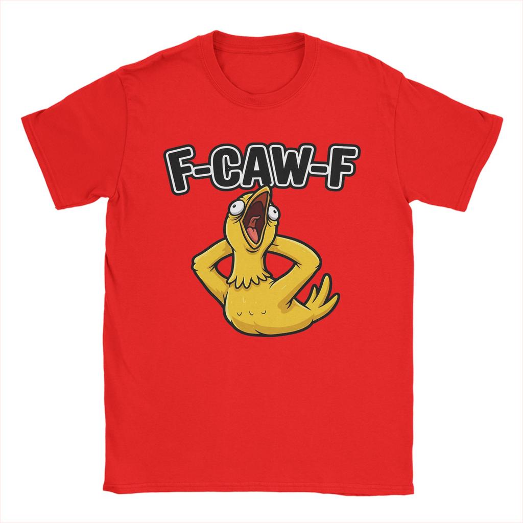 Funny F-Caw-F Chicken Meme Cotton T-Shirt For Men Summer Y2K Basic T-Shirts Comfortable Harajuku Tees Big Size Wholesale Clothes