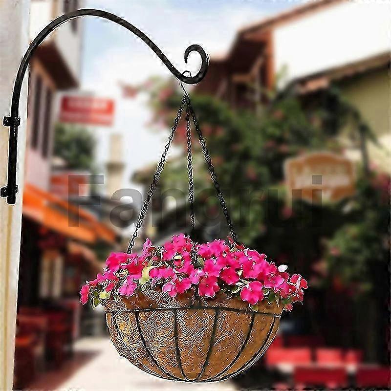 For 2pcs Heavy Duty Hanging Plant Bracket 16inch Outdoor Wall Curved Hanging Bracket For Hanging Flo 25-26s