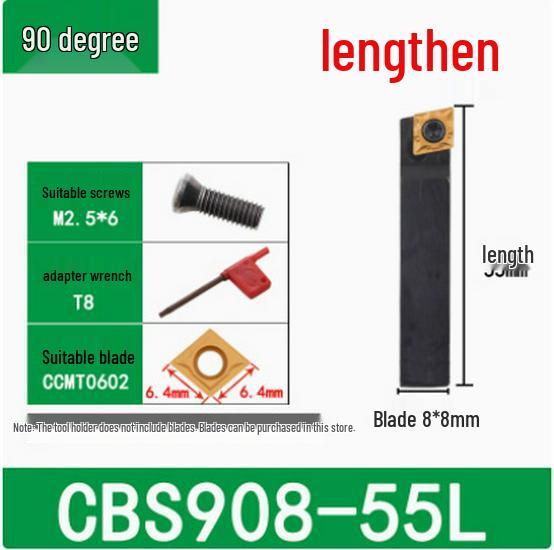 45°/90° Rough Boring Bar Holder with Replaceable Head & CBS/BSB Cutter