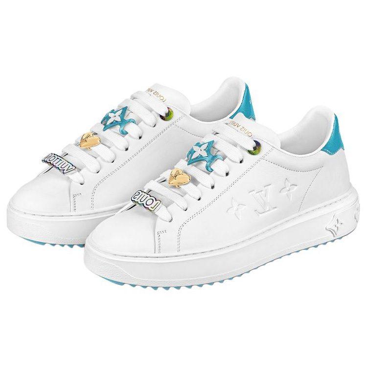 Louis Vuitton Time Out Sneakers 'White With Blue' Women's 1AADNS
