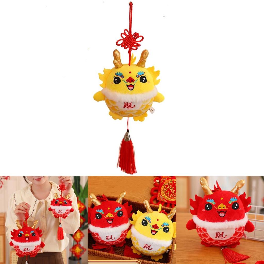 Good Luck Dragon Plush Toy Mascot Doll Red Fortune Dragon Pendant Gift Doll