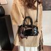 Autumn and winter retro handbag bag women's 2025 new trendy bowling bag simple shoulder crossbody pillow bag